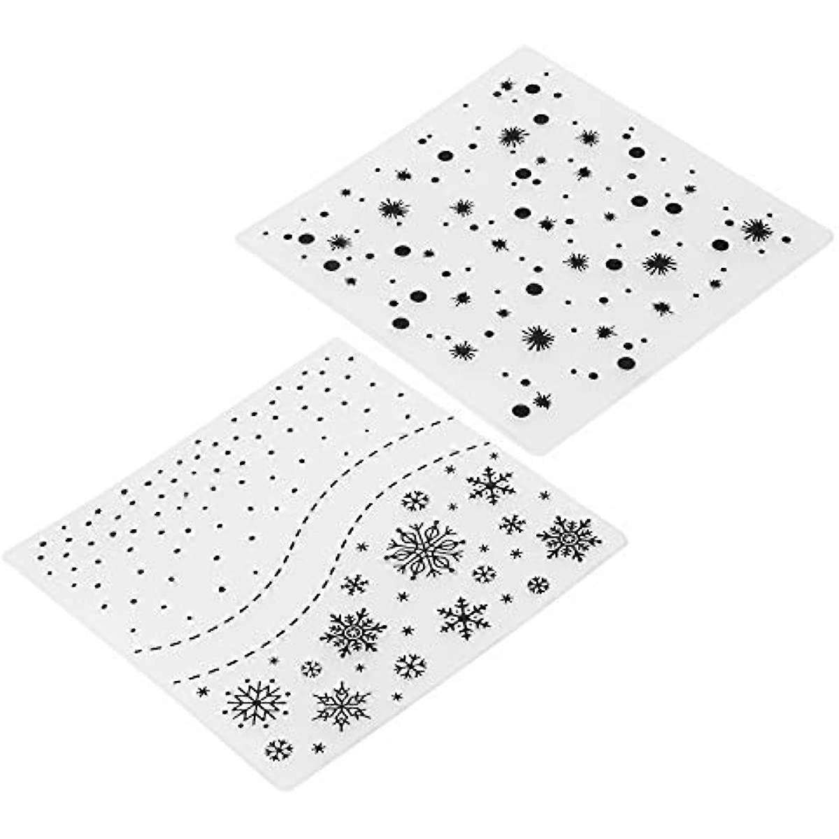DIY Embossed Template 2Pcs Plastic Flower Stencil Embossed Templat Embossing Folders for Card Making Floral DIY Scrapbooking Photo Album