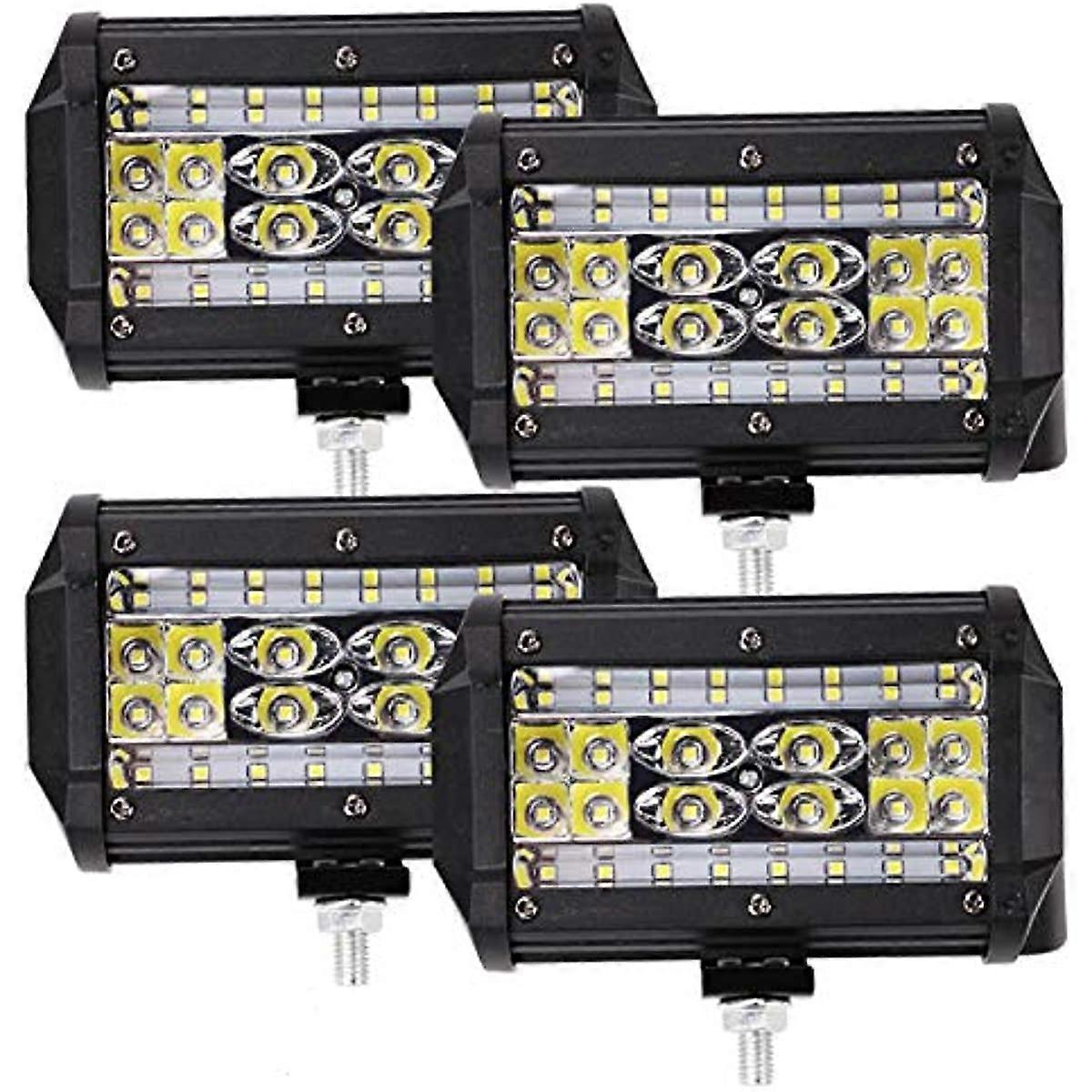 4 x 368 W LED Work Light 12 V 24 V Additional Headlight Car Headlight 6000 K Waterproof IP67 Reversing Light for SUV Tractor Car or Heavy Device [Ener