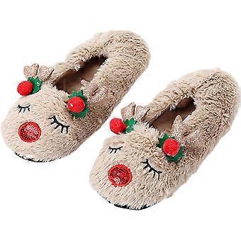 Slippers For Women Fluffy Women Family Slipper Warm Antlers Cute Christmas Slippers,27cm 39/41