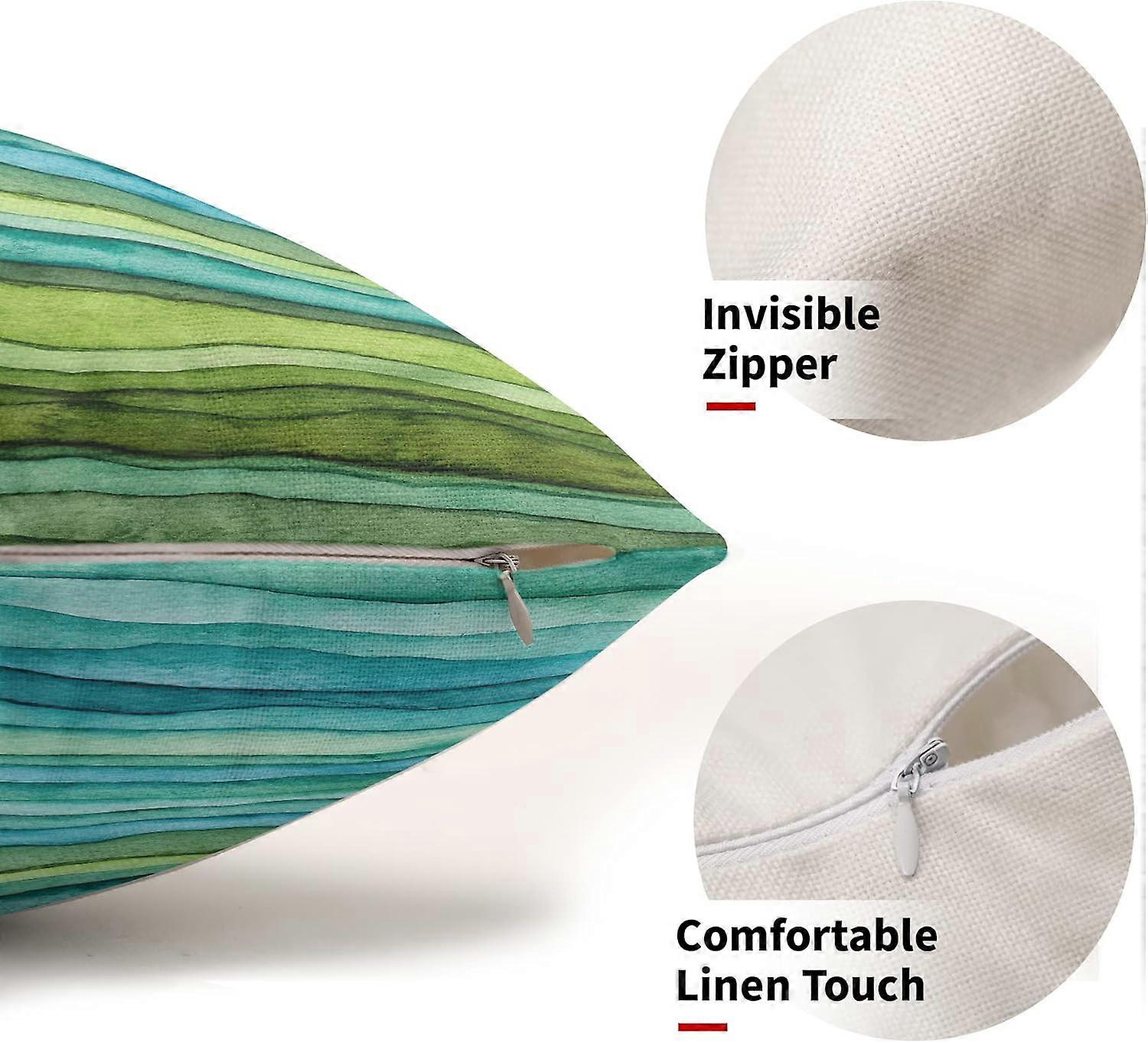 Modrozelené poťahy na vankúše 12X20 palcov akvarel Aqua Waves kefa Bedrové obliečky na vankúše Abstraktné pruhované morské striekanie Recgantle Throw vankúše súprava 2 ks 