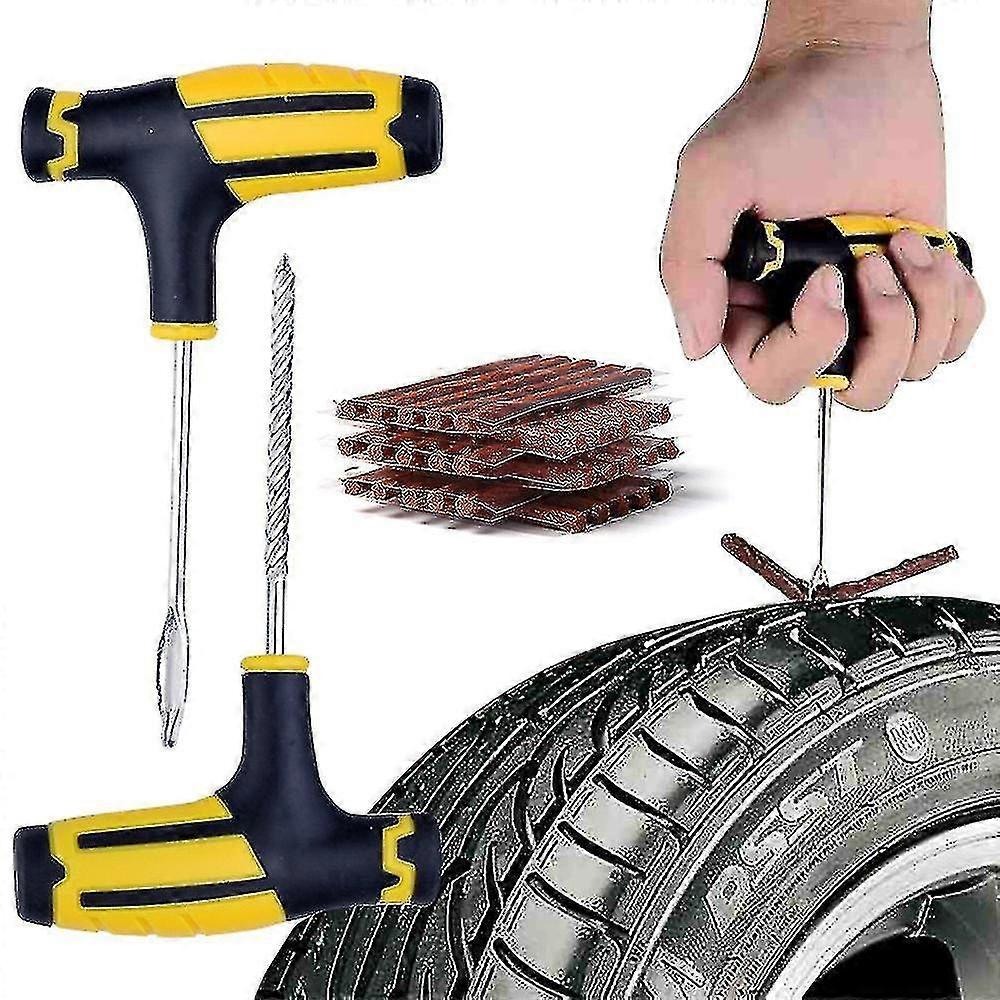 Vacuum Tyre Patching Tool Set Motorcycle And Electric Car Repair Patching Kit Car Patching Tool-size:7pcs-1