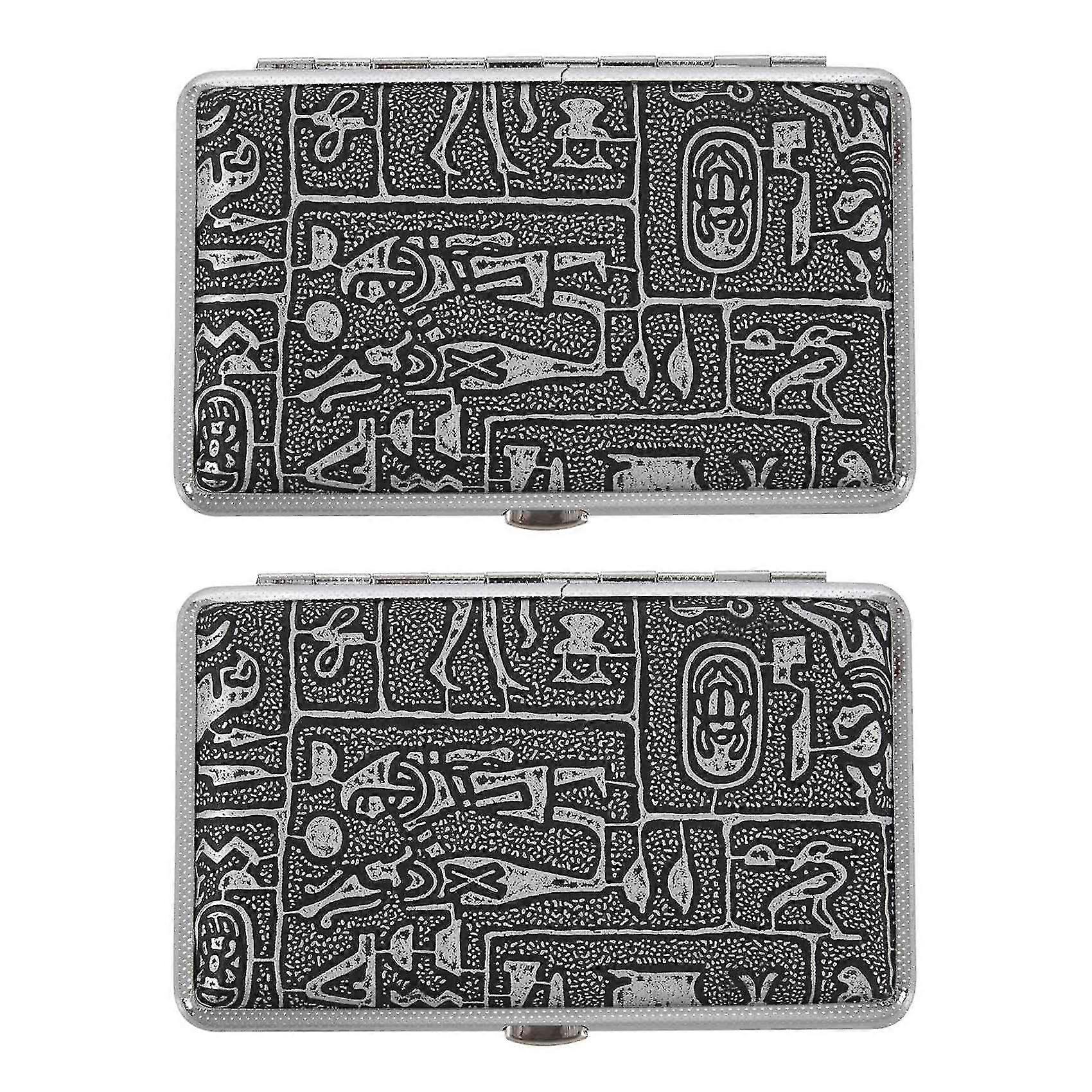 2x Personality Creative Moistureproof Anti-pressure Thin Cortical Egyptian Style Cigarette Case