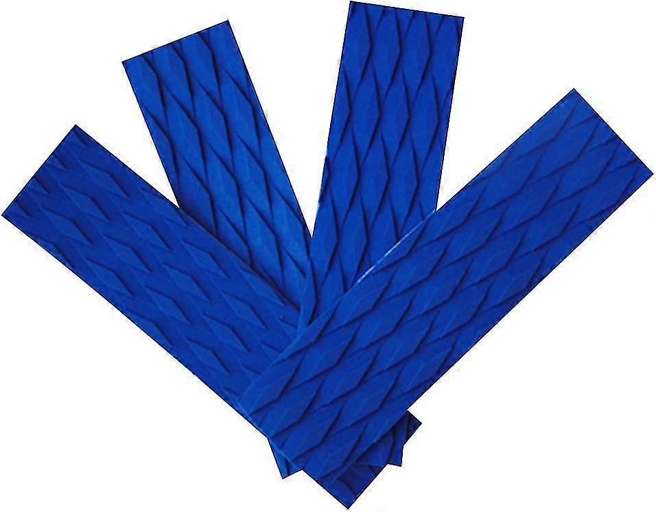 4 Pieces/grooved Non-slip Eva Surfing Skimboard Surfboard Kiteboard Traction Pad Grip Cushion Tail Pads - Blue