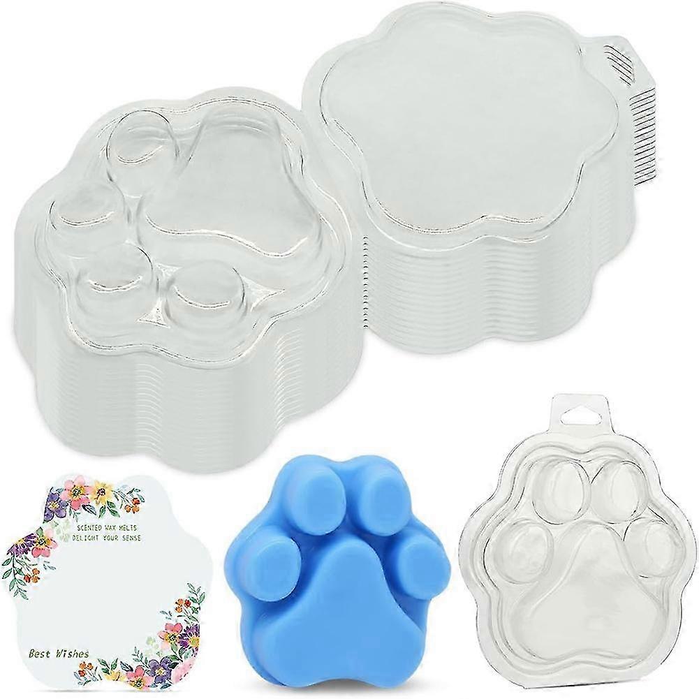 25 Pack Cat's Claw Shaped Wax Melt Clamshells, For Wax Cubes, Clear Empty Cube Tray Molds For Wickless Tarts Candles