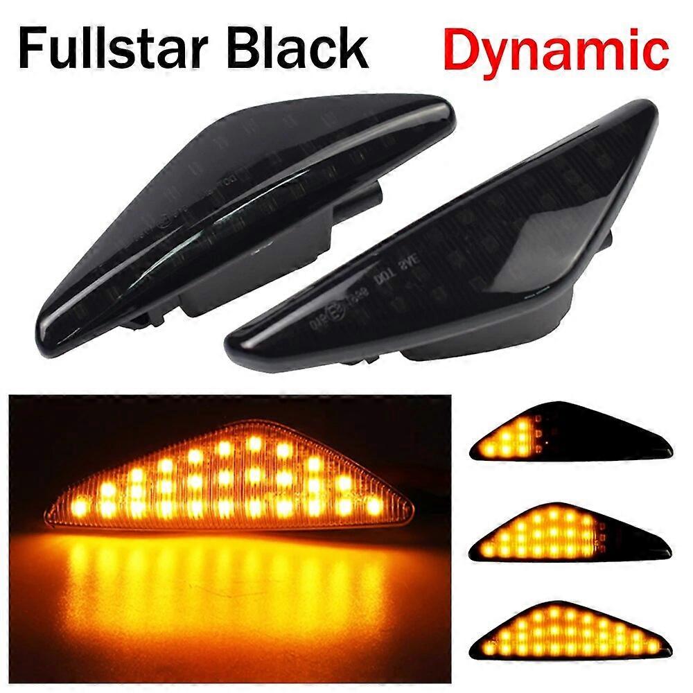 2PCS LED Dynamic Side Marker Turn Signal Repeater Light Indicator Flowing Flash Fit For BMW X3 X5 X6 E70 E71 2008-2014 E72 F25