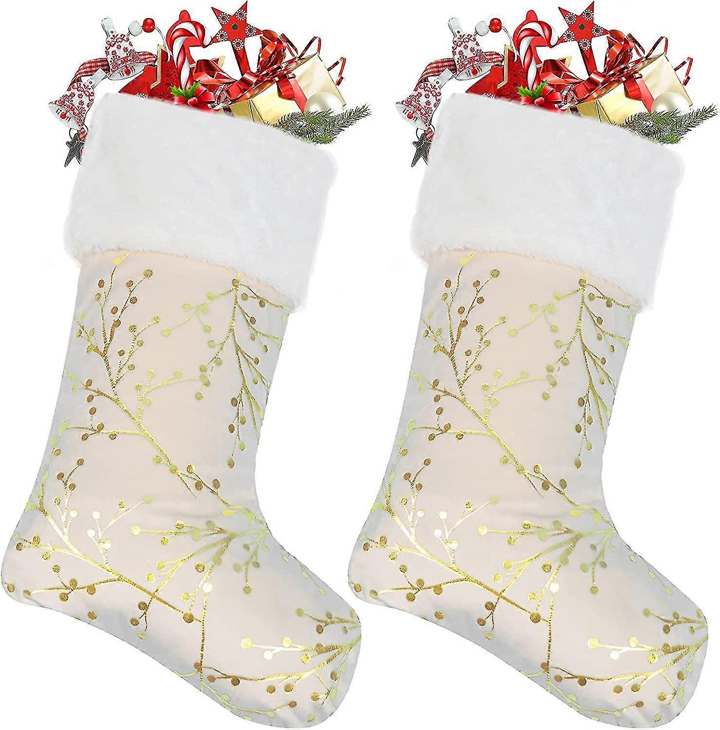 Christmas Stocking jacket 2 large 22 inch Christmas  (white2p)