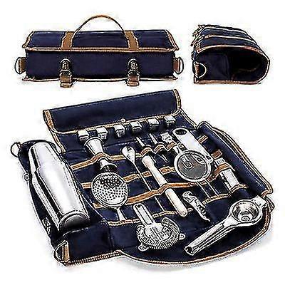 Bar Bartender Carrying Bag Creative Bartender Canvas Toolkit Pack Bar Tools Cocktail Shaker Set Storage Bag Only