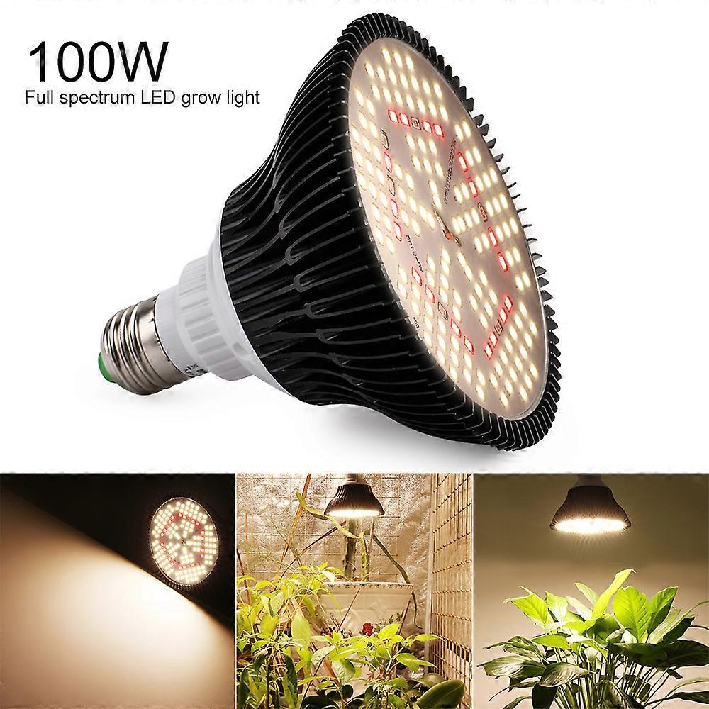 100W Led Grow Light E27 Full Spectrum Black Shell Phytolamp for Home Application Green House