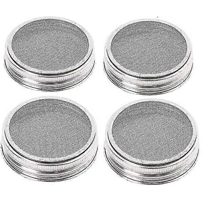Weithals-Einmachgläser Sprossenglas-Deckel-Kit - Edelstahl (4er-Pack)