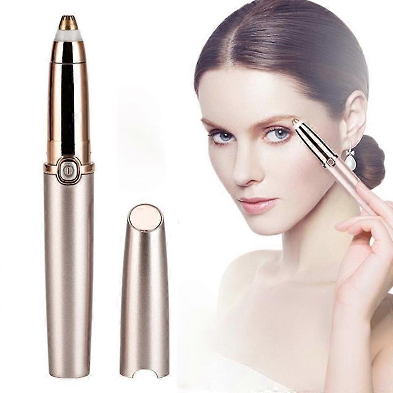 Push Button Electric Eyebrow Trimmer Automatic Hair Removal Device Push Button Rose Gold