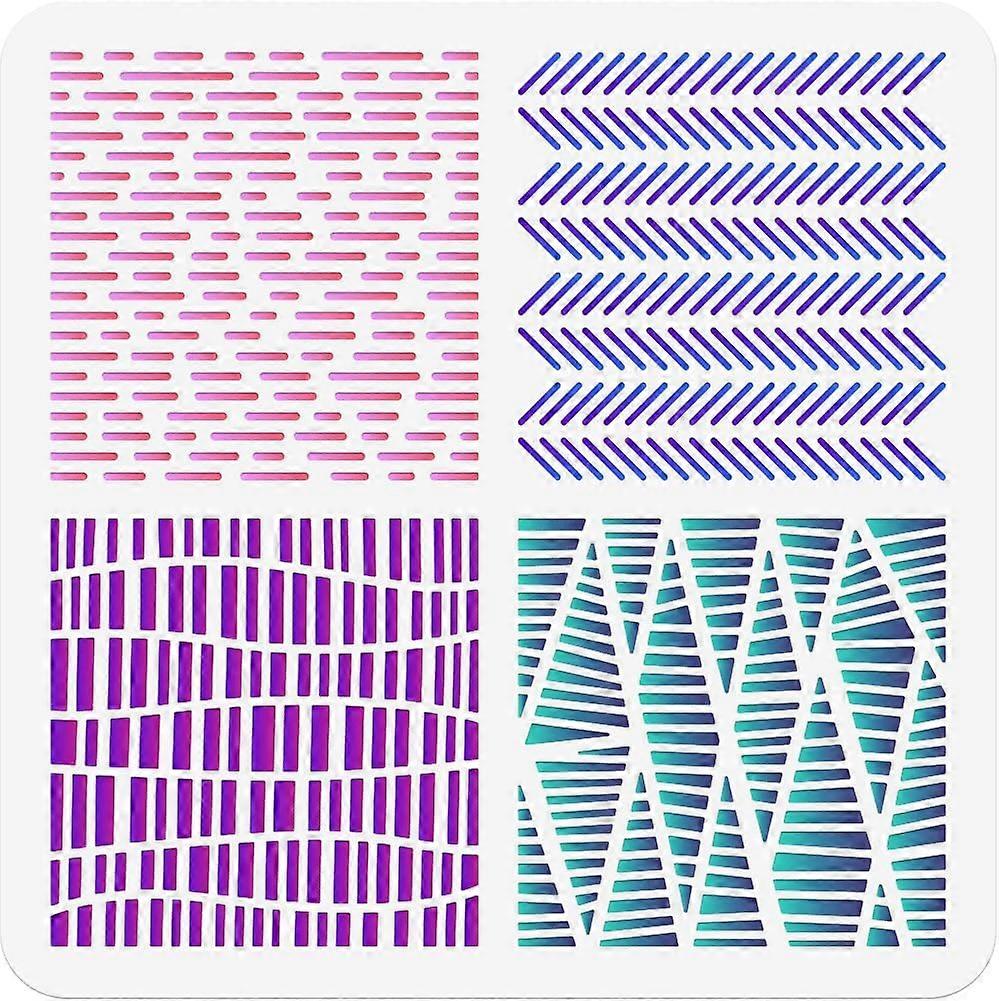 Abstract line Painting Stencil 11.81x11.81 Inch Reusable DIY Art and Craft Stencils Hollow Out Drawing Painting Template for Painting on Wood Fabric P