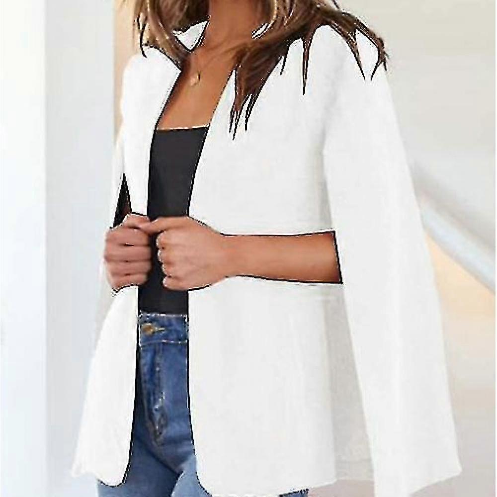 Womens Cape Blazer Split Sleeve Open Front Casual Jacket Coat Workwear