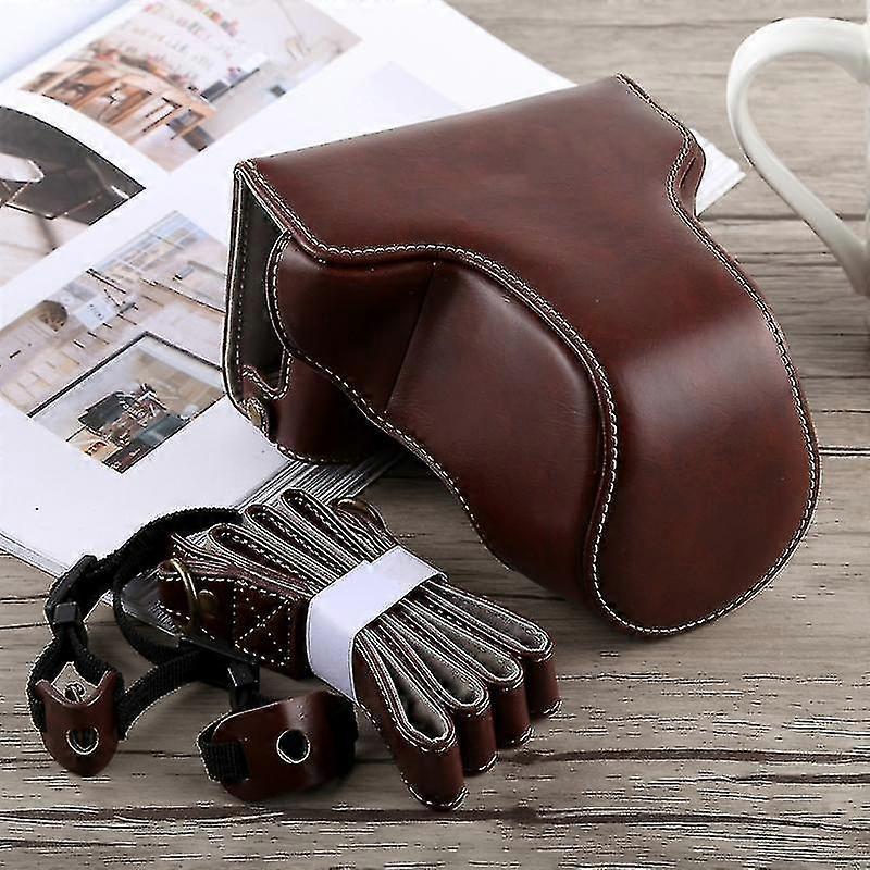 フルボディカメラPUレザーケースバッグストラップ付き富士フイルムX-a5(コーヒー)用_s