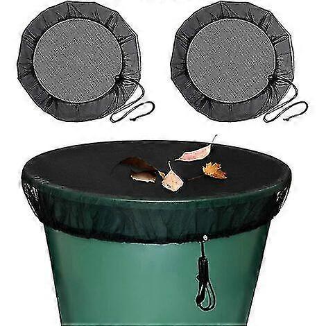 2 Pcs Rain Tank Net, Protection Net For Rain Barrel With Drawstring, Adjustable Mosquito And Leaf Protection