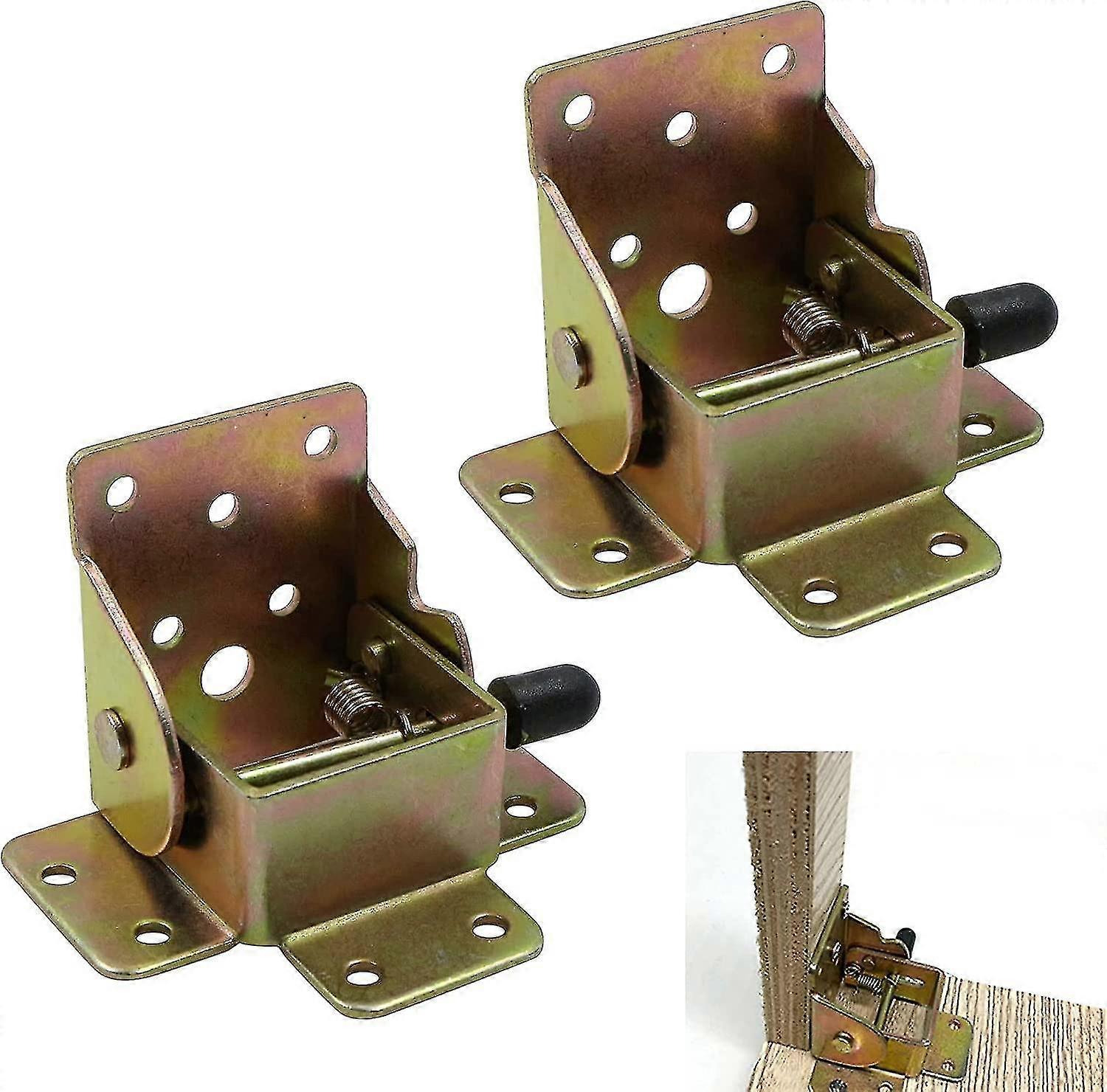 Self-Locking Folding Brackets Locking Table Bed Folding Legs-2 Pcs with locking foldable table bracket, foldable bracket for table legs and benches
