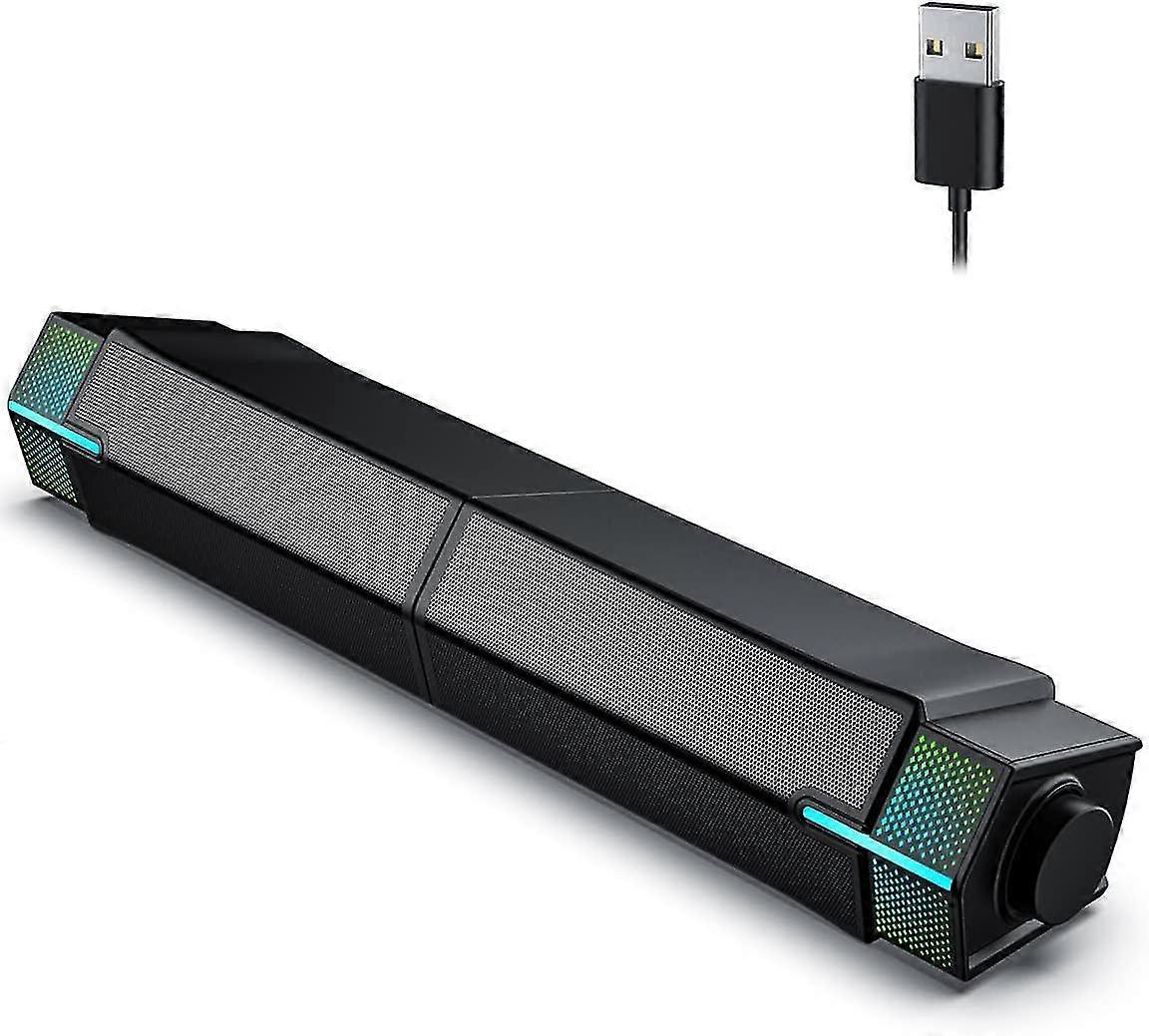 M28 Bluetooth 5.3 PC Desktop Computer Speakers, Wired & USB-Powered, Stereo Sound Bar
