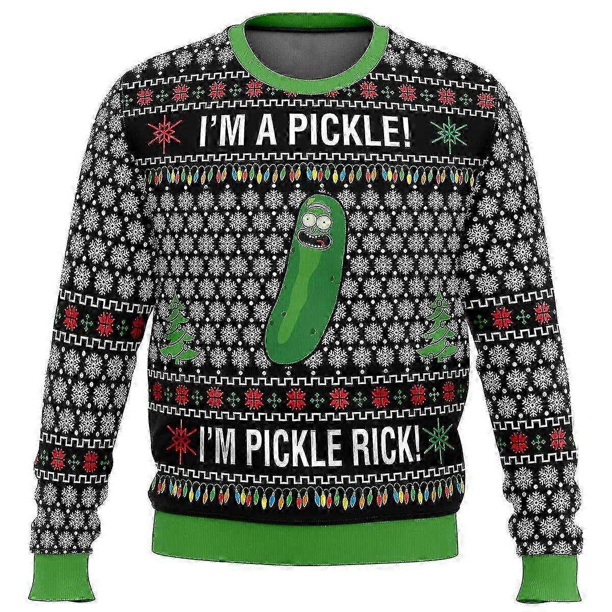 Pickle Rick Ugly Natal Suéter Presente Papai Noel Pullover Homens 3D Sweatshirt E Top