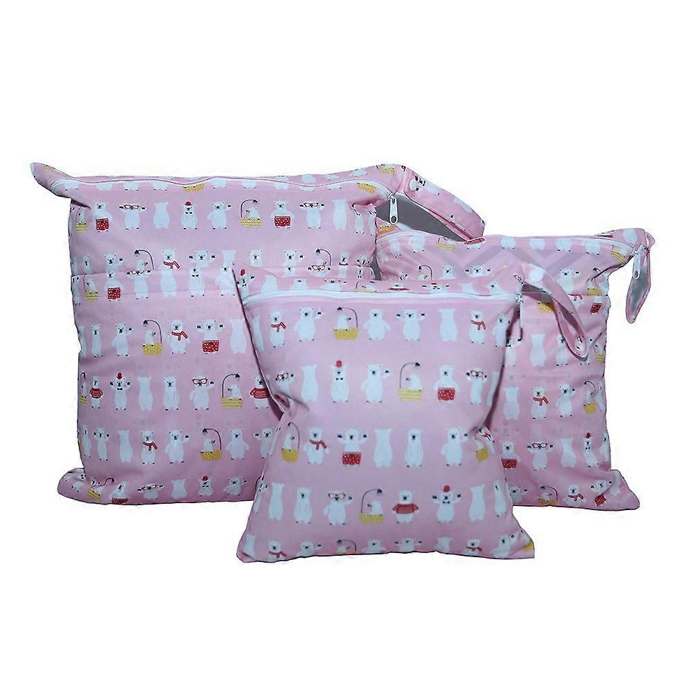 حفاضات مقاومة للماء ، مجموعة من 3 حفاضات قابلة لإعادة الاستخدام حفاضات كيس جاف رطب سعة كبيرة حفاضات حقيبة جافة رطبة حقيبة تجميل اليوغا بيتش السباحة