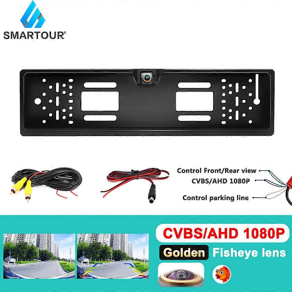 Smartour AHD 1080P Car Rear View Camera For EU European Car License Plate Frame Auto Car Reverse Backup Rearview Parking Camera