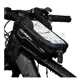 Cykelramväska, Vattentät Cykel Främre Topprörspåse Cykelväska Cykelförvaringsväskor Road Mountain Bike Telefonhållare kompatibel med iPhone 12 1