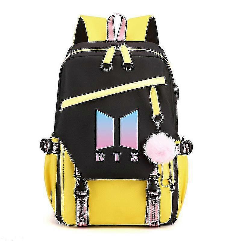 Bts Youth Group Backpack Usb Charging Backpack Large Capacity Student School Bag_y