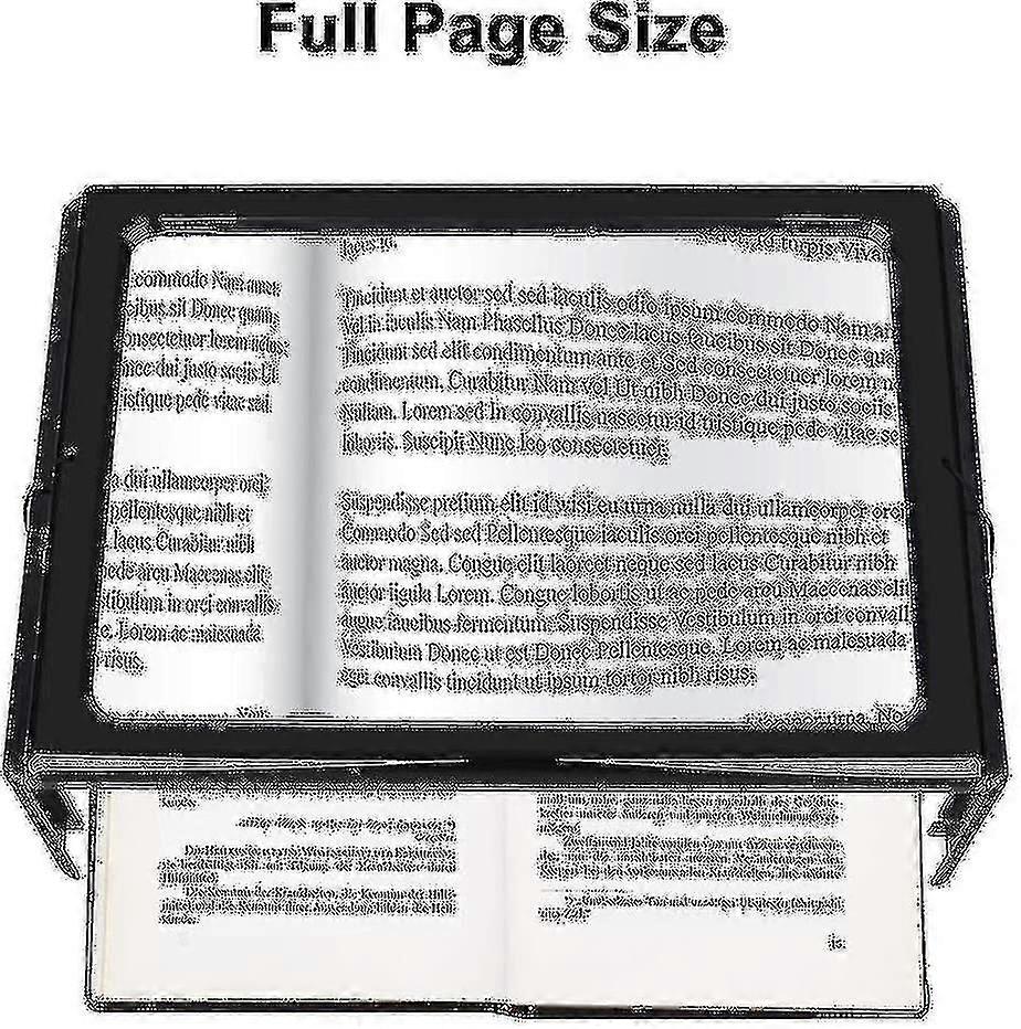 3x Magnification Magnifying Glass With Light A4 Rectangular Reading Aid