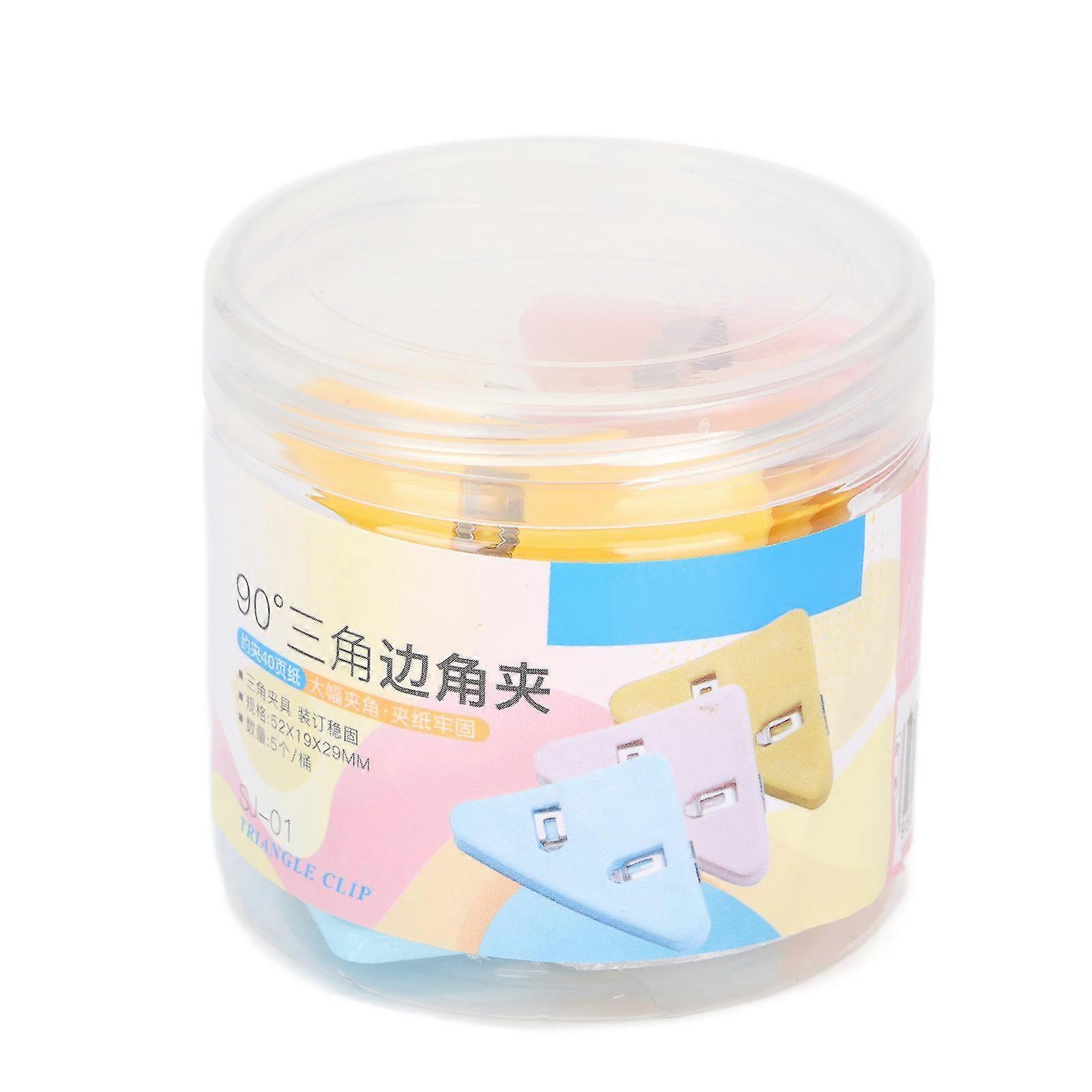 Portable Durable Colorful Triangular Paper Clips - 5pcs Fixing Tool for Test Papers, Notes, and Documents