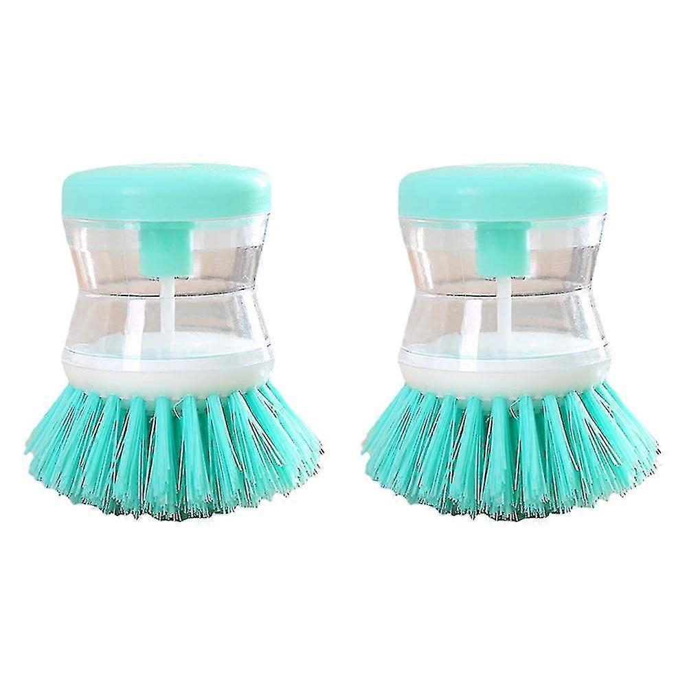 2-delt væskefylt vaskepottebørste, trykktype automatisk væskefylt oppvaskbørste, multifunksjons rengjøringsbørste