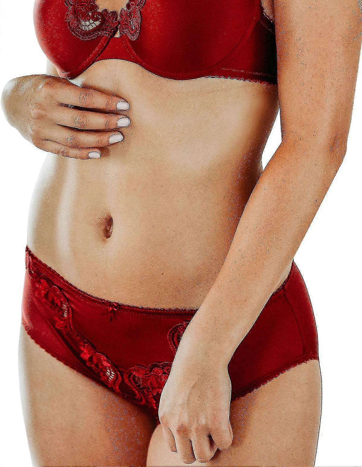 61103-D Women'S Red Embroidered Knickers Brief