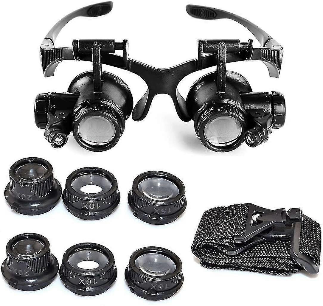 10x 15x 20x 25x Magnification, Adjustable Led Light Loupe For Jewelers Watchmakers