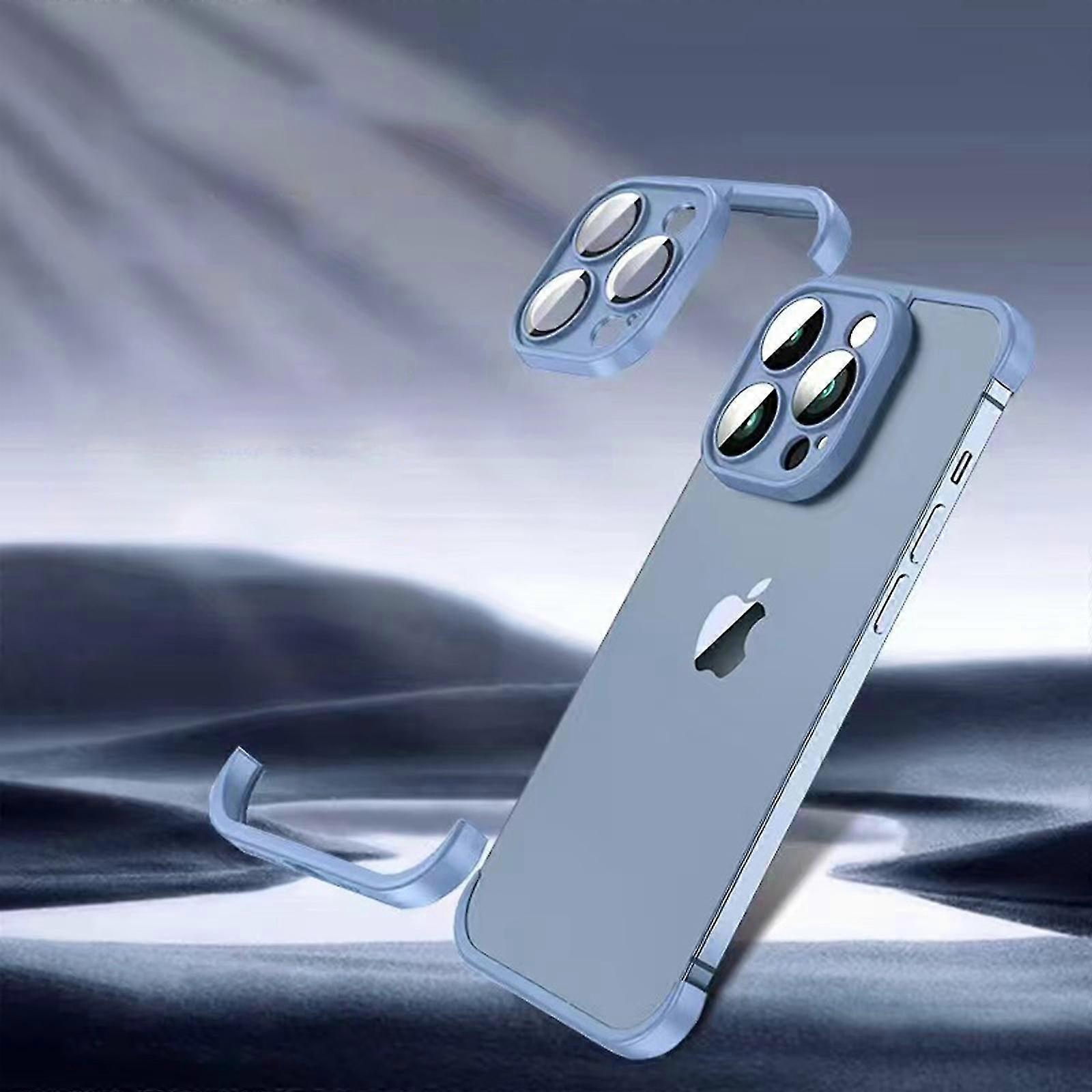 Frameless Case Compatible With Iphone 15 Pro Max/iphone 15 Pro, Soft Tpu Minimalist Shockproof Cover With Camera Lens Protector