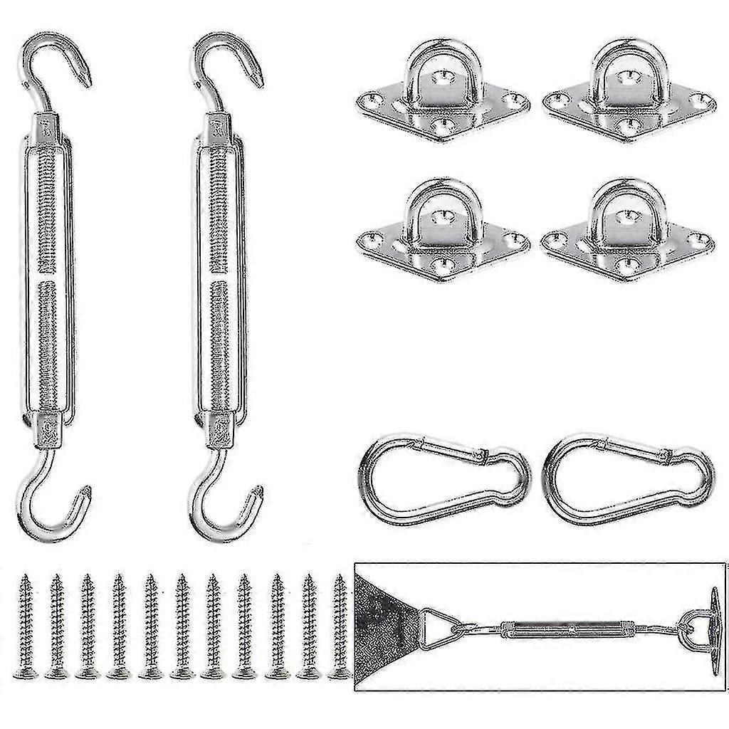 Sun Shade Sail Fixing Garden Patio Sunscreen Awning Canopy Stainless Fitting Kit