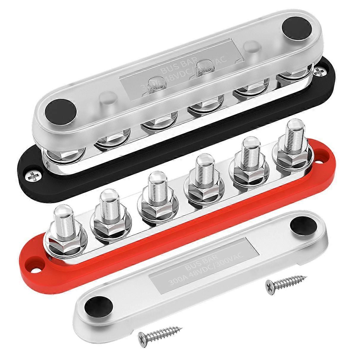 300A Automotive Busbar 12V Power Distribution Block M10 Terminal 48V DC Automotive and Marine Posit