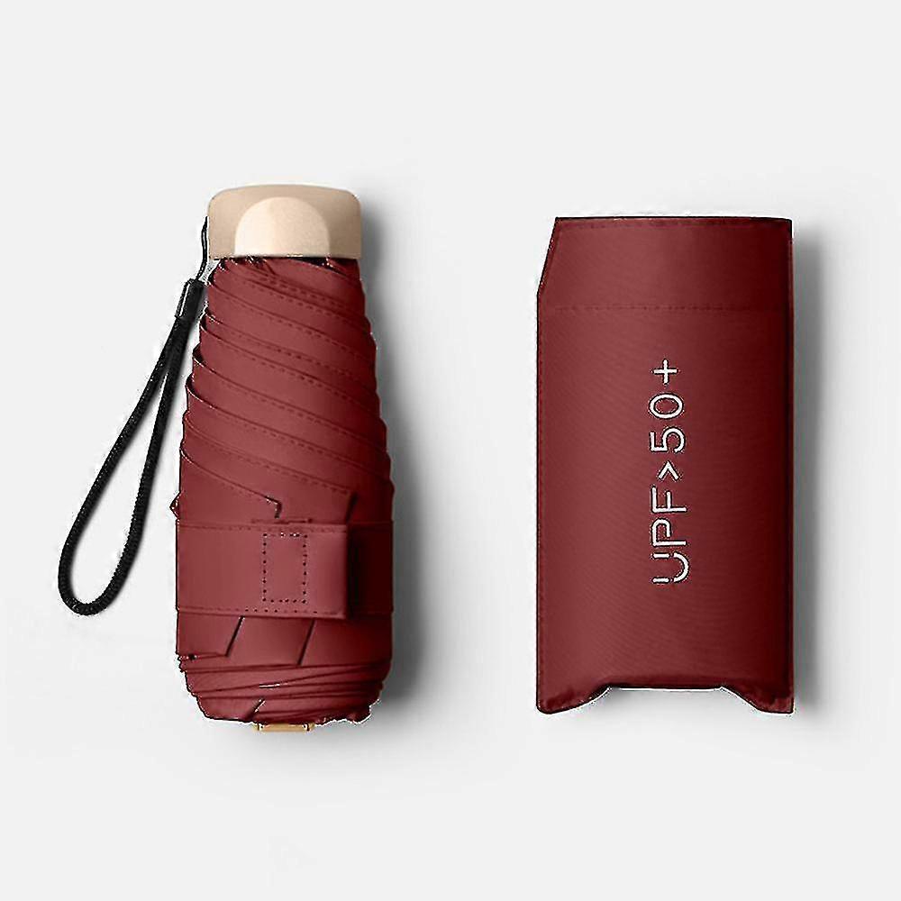 Ombrello antivento ultraleggero Ombrello alla moda termoisolante impermeabile per giornate di sole piovose - D Vino rosso