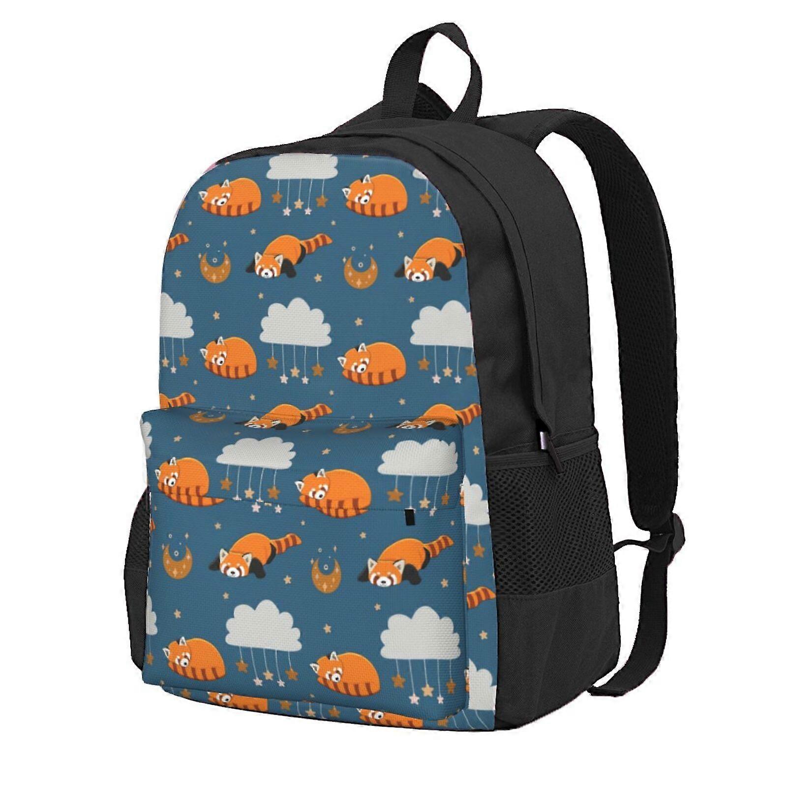 Sleeping Red Panda Pattern Backpack,Large Capacity Travel Backpack,Laptop Backpack,Water Resistant Backpack For Women Men