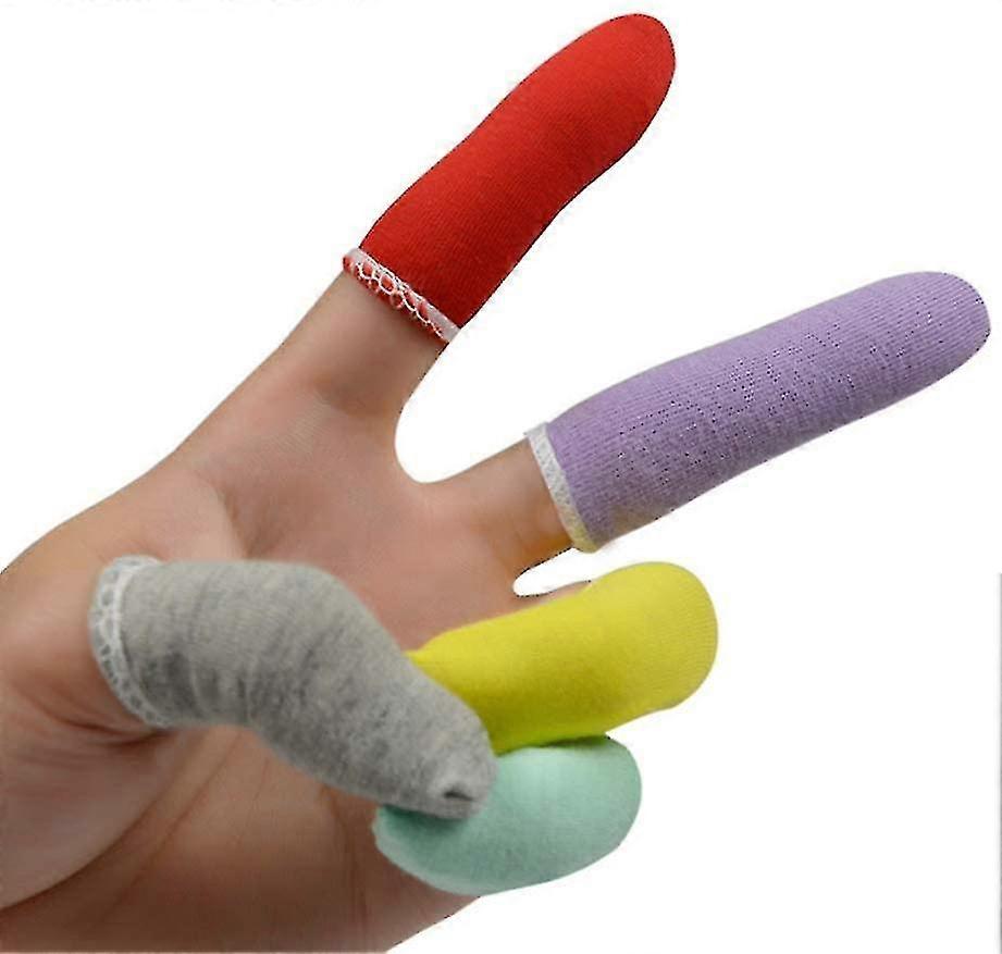 50pcs Finger Cots Cotton Finger Guards Protective Fabric Finger Gloves Finger Protection Fingertip Cover Sleeves