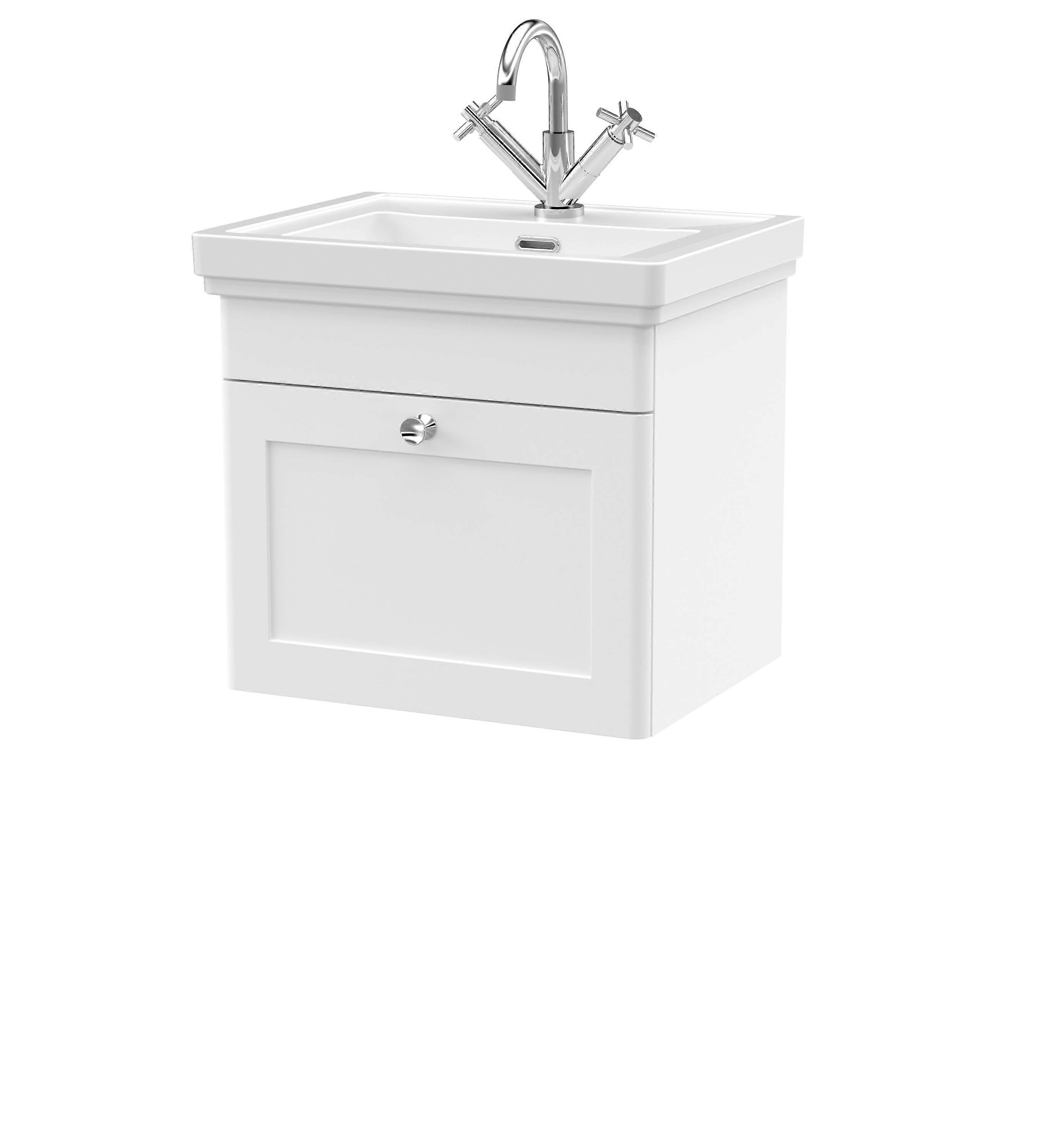 500mm Wall Hung 1-Drawer Vanity & Basin 1TH