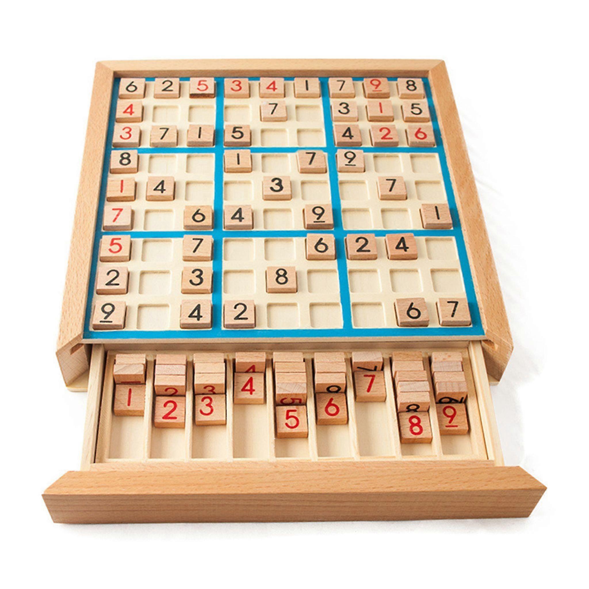 Wooden Sudoku Board Games Blue