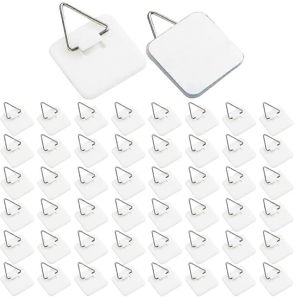 50PCS Plate Hangers for the Wall Plate Holder Hooks for Decorative Plates 1.3 Inch Sticky Invisible