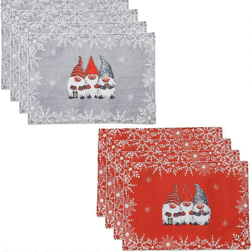 8pcs Christmas Placemats, Christmas Table Mats for Dining Table Christmas Table Decorations Washable Non-Slip Placemats for Christmas Dinners