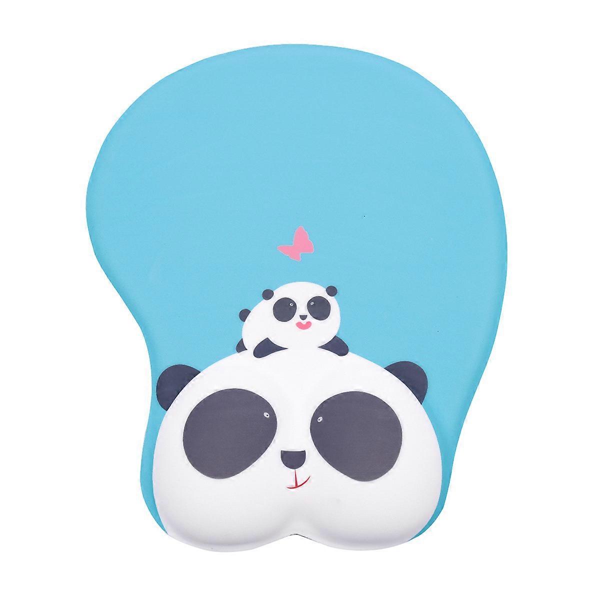 Gel Mouse Pad with Wrist Rest Support Pad, Gaming Ergonomic Mouse Pad with Milk Cloth (Panda)