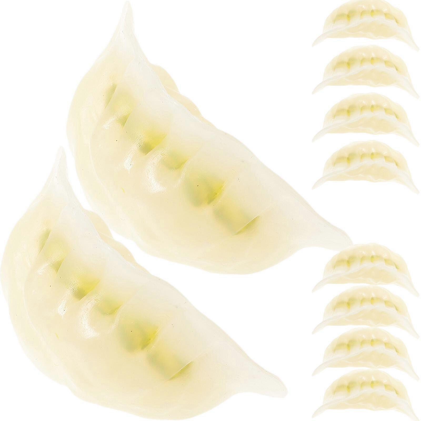 10pcs Highly Simulation Dumpling Decor Artificial Dumpling Model Faux Food Model Photo Props