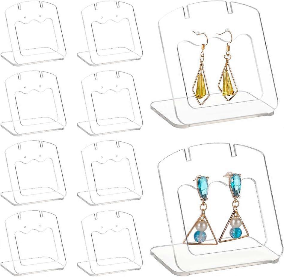 Acrylic Slant Bacl Earring Display Stands L-Shaped Clear 8.6x7.5x7.2cm