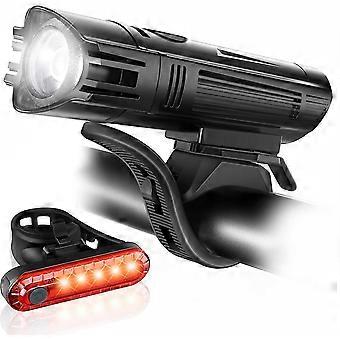 Ultra-bright Usb Rechargeable Bike Light Set Powerful Bike Front Light And Rear Light 4 Light Mode