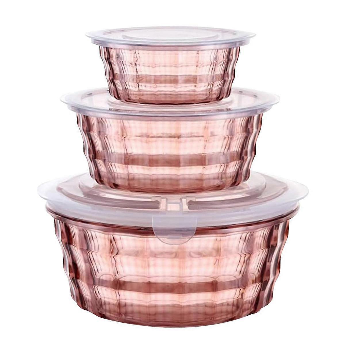 Plastic Fruit Box Fruit Containers With Tureen Bowl Clear Plastic Container Plastic Container Sealed Container Pink