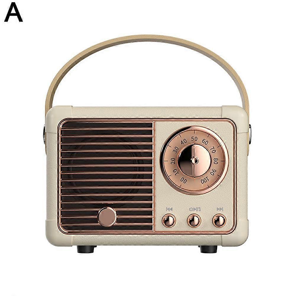 Retro Hifi Stereo Bluetooth V5.0 Speaker Portable Wireless Vintage Bluetooth Music Player Full-range Radio Speaker Speaker I6S8