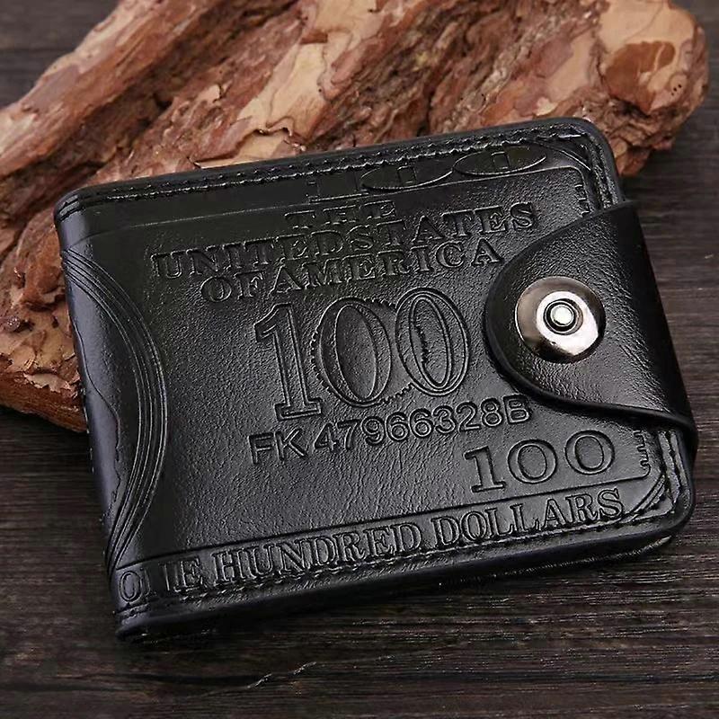 Men's wallet Short One Piece horizontal NEW wallets men British casual multi-function card bag buckle Retro triangle folding 618