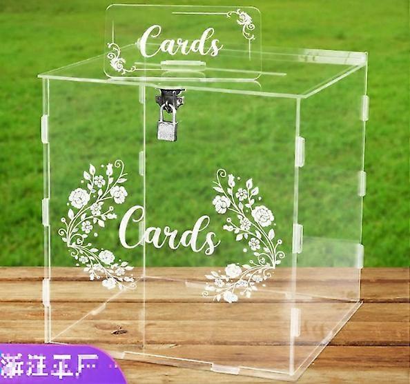 קופסת כרטיסי חתונה עם מנעול אקריליק קופסת כרטיסי חתונה קופסת כרטיסי מסיבה ציוד לחתונה