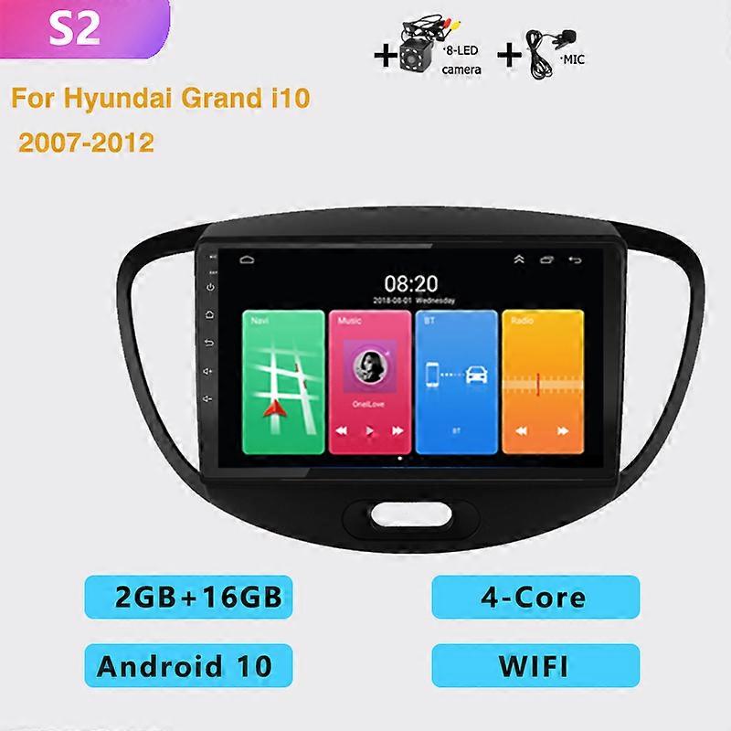 2din auto Android radio multimedia player 4+64G/WIFI Carplay GPS Navigation BT DSP 2din NO DVD for Hyundai Grand i10 2008-2012