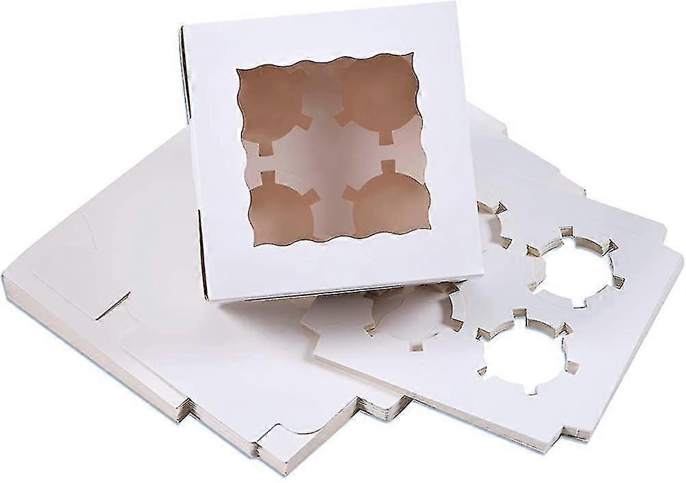 12 Pieces Cupcake Boxes With 4 Holders.white Cupcake Boxes With Inserts.suitable